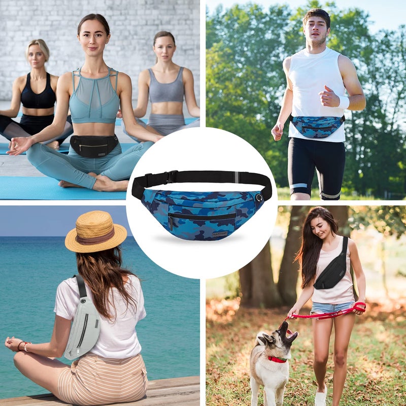 MAXTOP Large Crossbody Fanny Pack Belt Bag with 4-Zipper Pockets Gifts for Enjoy Sports Festival Workout Traveling Running Casual Hands-Free Wallets Waist Pack Phone Bag Carrying All Phones - Image 5